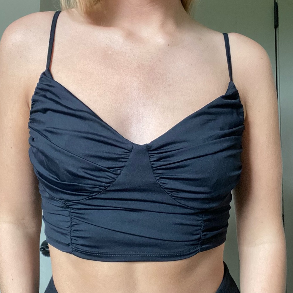 NEW garage black bustier crop top cami